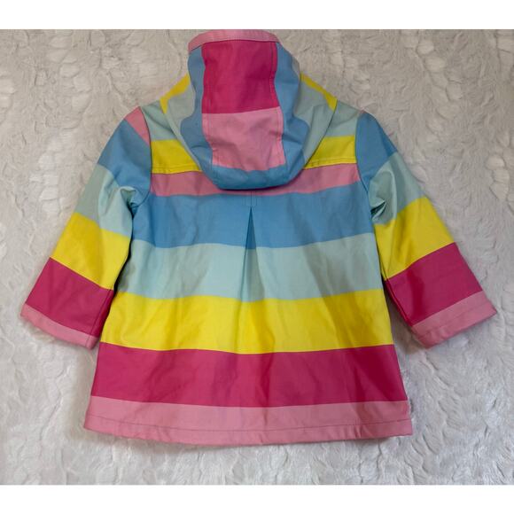 Little Me Little Kid’s Rainbow / Pink Waterproof Hooded Rain Coat Size 18 Months - Picture 5 of 5